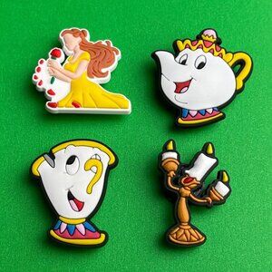 Beauty and the beast Crocs Charms Set of 4 - jibbitz Charms